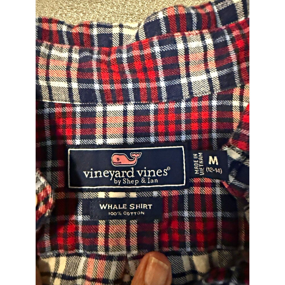 Vineyard Vines BoysPlaid Flannel Button-Up Shirt L/S Slim Button-Down Whale
